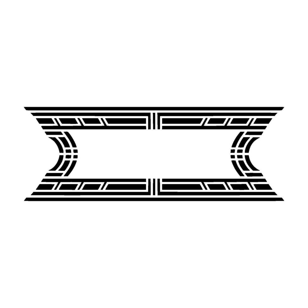 Geometric Deco Border, Minimalist , Elegant Outline - Symmetrical vector