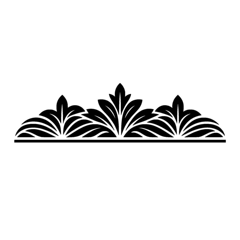 Elegant Black Botanical Border, Vintage Element - Floral vector