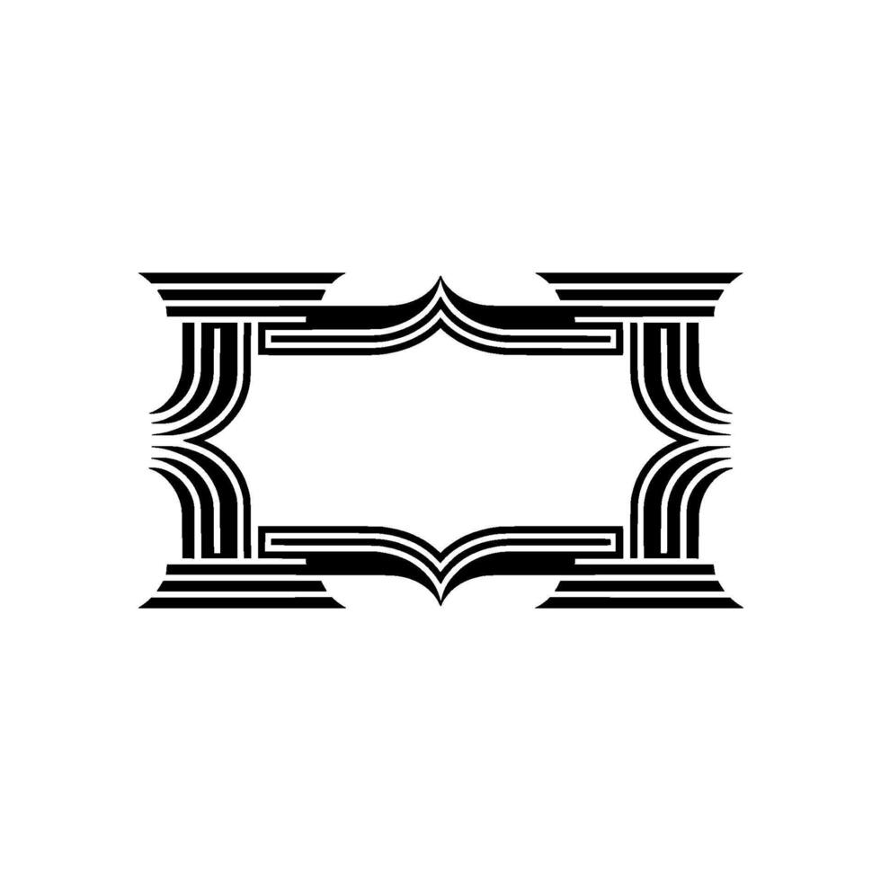 Geometric Deco Frame, Minimalist, Elegant Border - Linear, Abstract vector