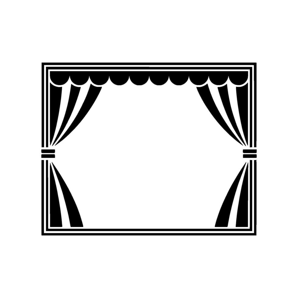 Art Deco Stage Curtain Frame, Vintage Illustration vector