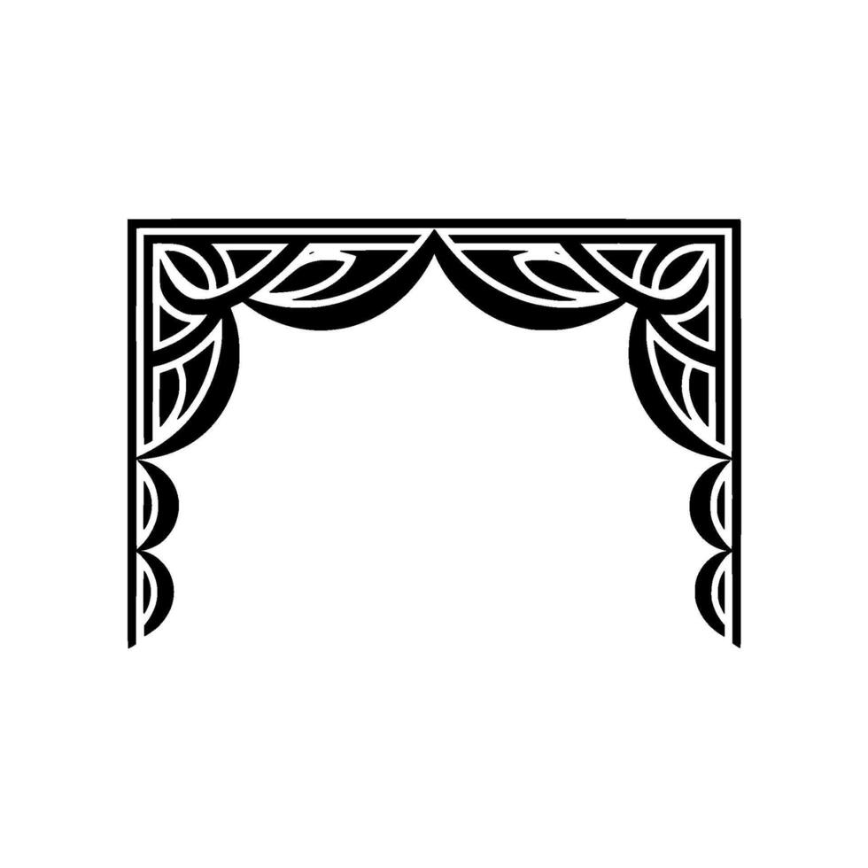 Art Deco Stage Border, Elegant Curtain vector