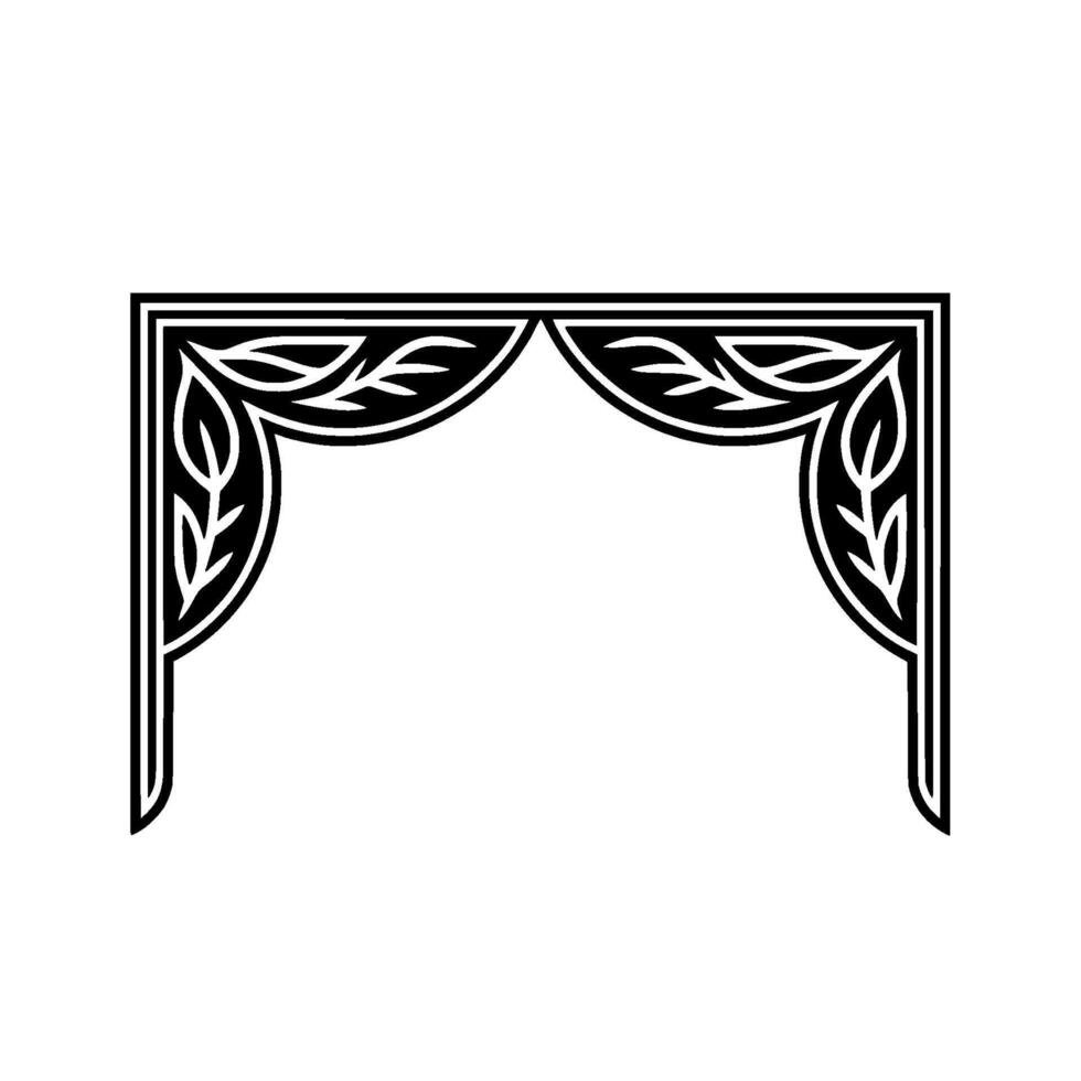 Art Deco Corner Ornament, Elegant Border Detail vector