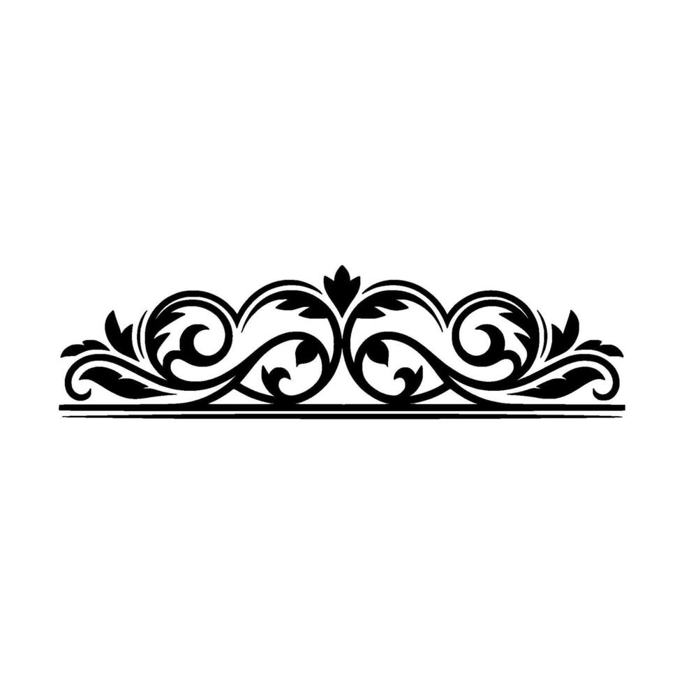 Elegant Black Floral Border, Vintage Element - Ornament, Typography vector