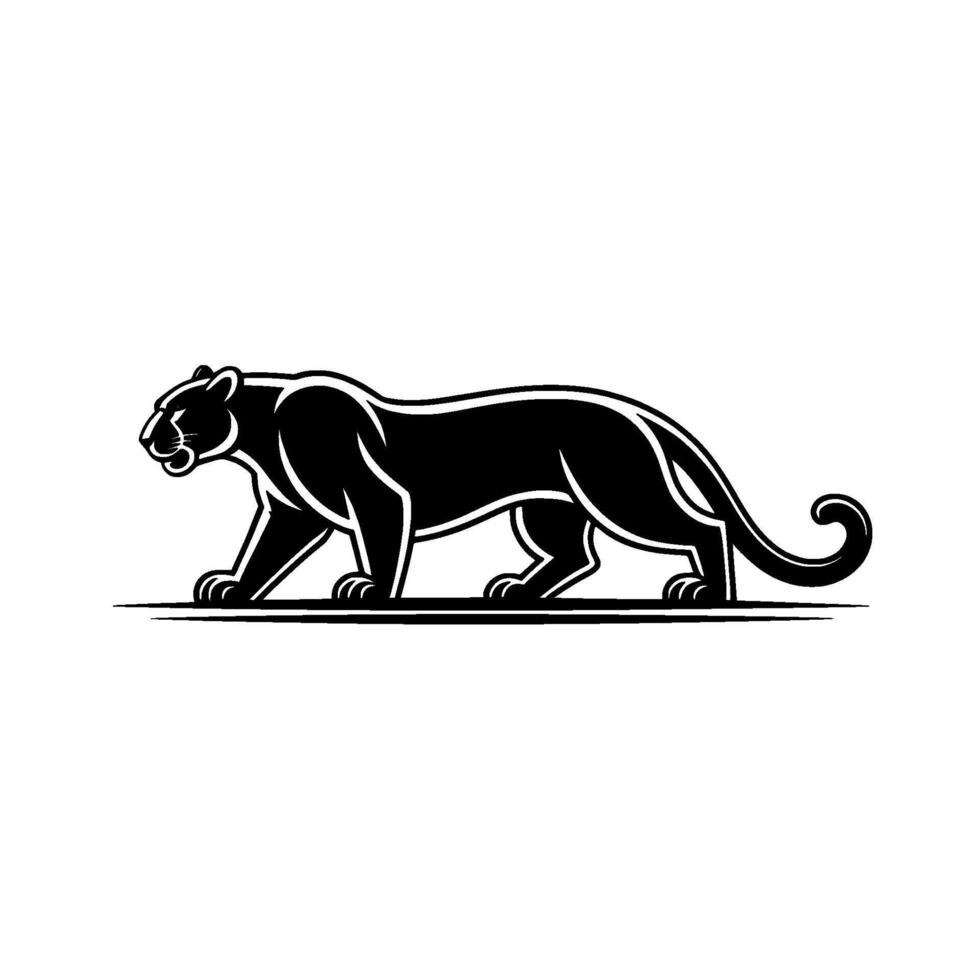 Regal Black Panther Silhouette, Dynamic Movement vector
