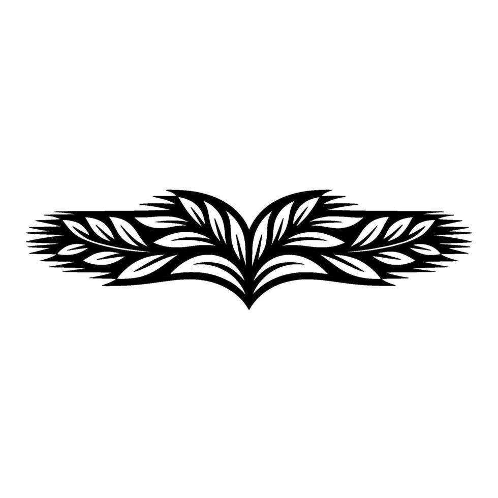 Stylized Wheat Emblem, Organic , Minimalist Motif vector