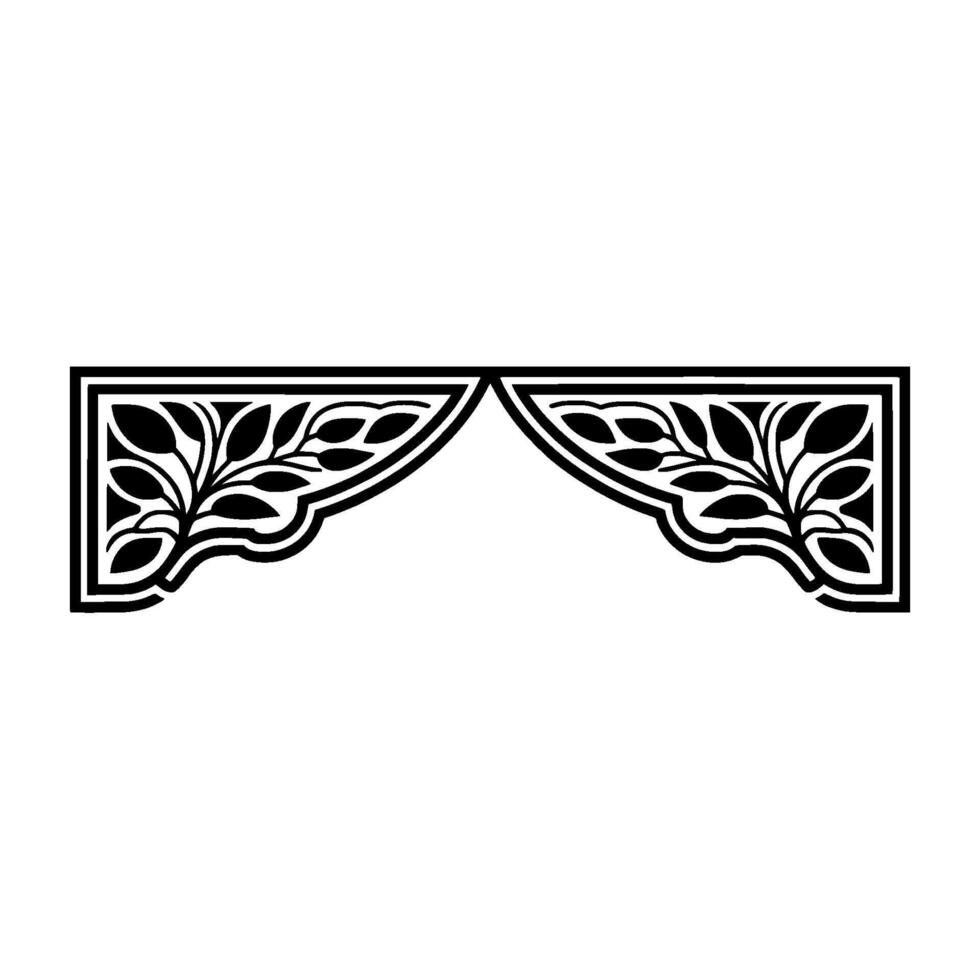 Art Deco Corner Ornament, Stylized Leaf Detail vector