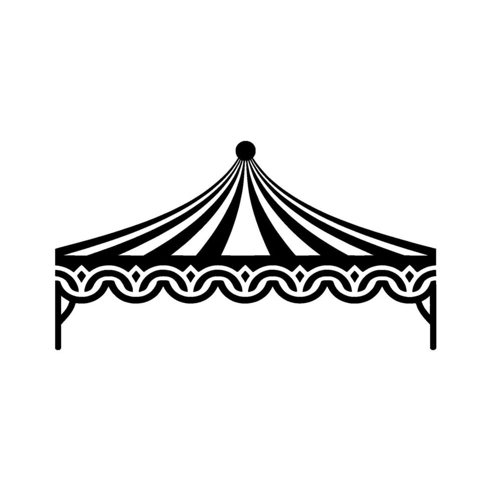 Elegant Tent Silhouette, Decorative Border, Minimalist vector