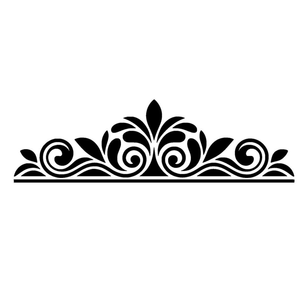 Elegant Black Floral Border, Vintage Element - Ornament, Background vector