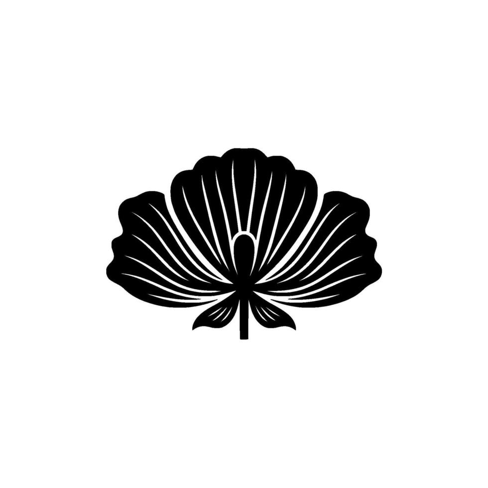 Elegant Black Feathered Blossom Emblem vector