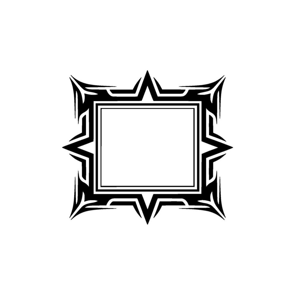 Geometric Tribal Frame, Bold Outline, Minimalist vector