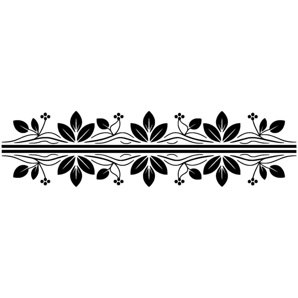 Elegant Botanical Border, Vintage Element - Decorative, Ornament vector