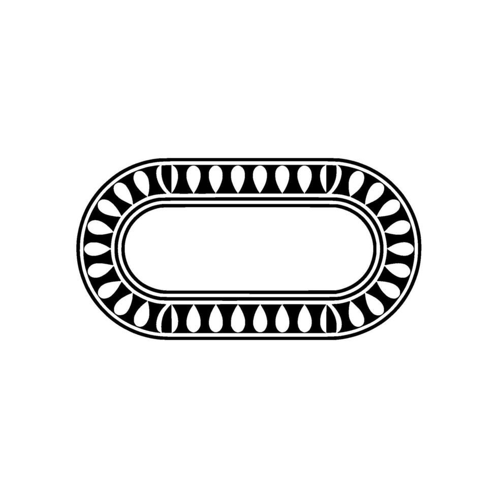 Minimalist Oval Frame, Geometric Pattern, Elegant vector