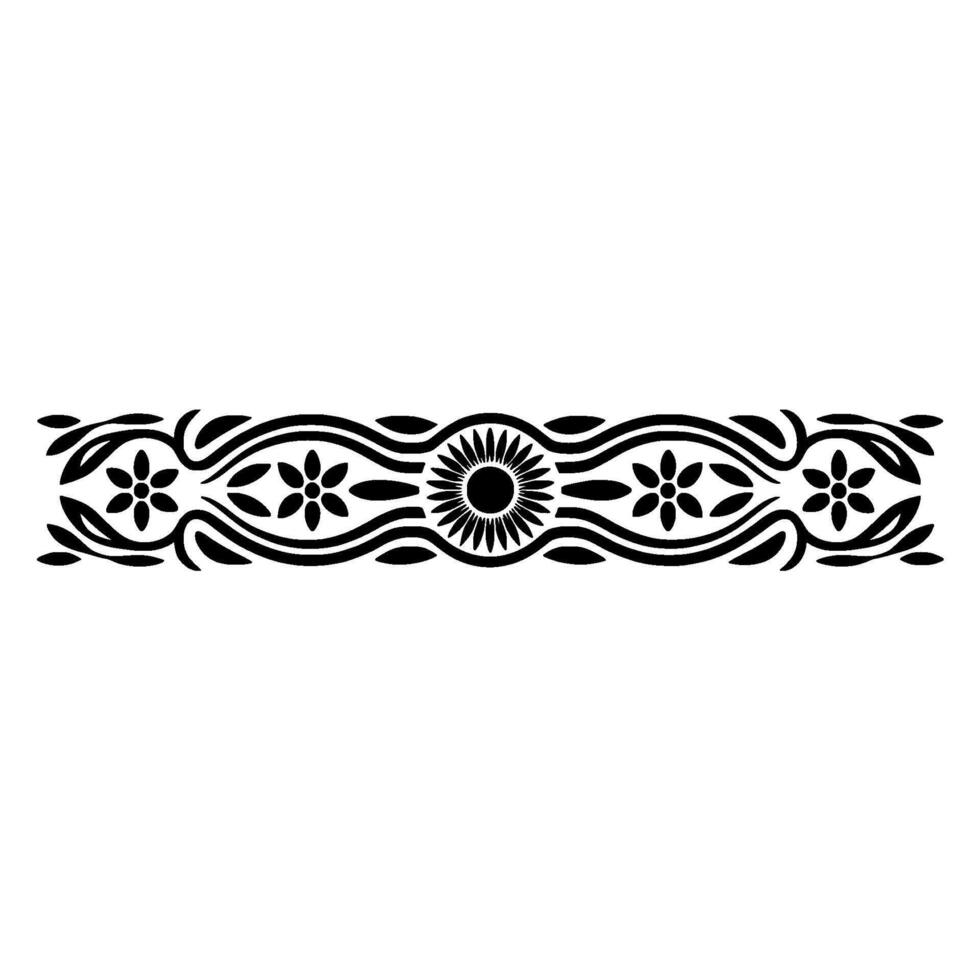 Ornate Black Border, Stylized Floral , Vintage Aesthetic vector