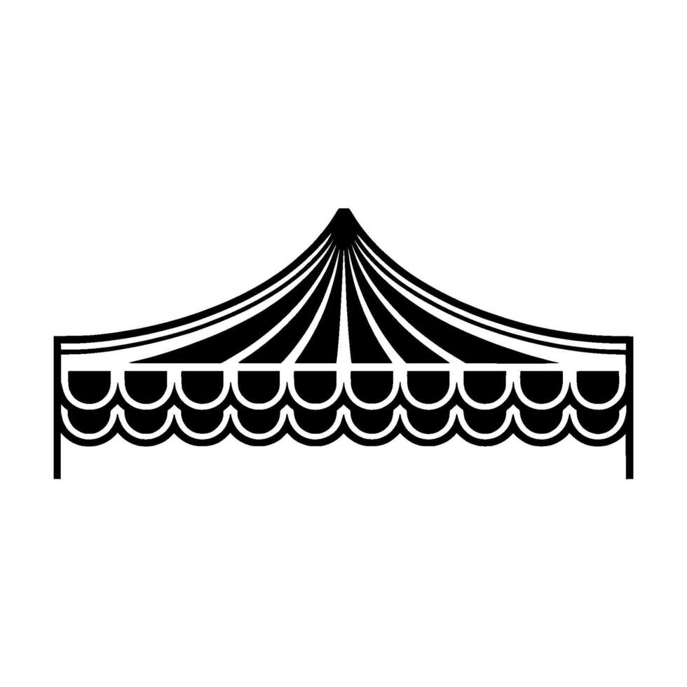 Stylized Circus Tent Silhouette, Minimalist - Illustration vector