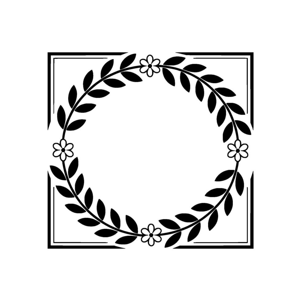 Elegant Floral Frame, Minimalist, Blank Space - Wreath vector