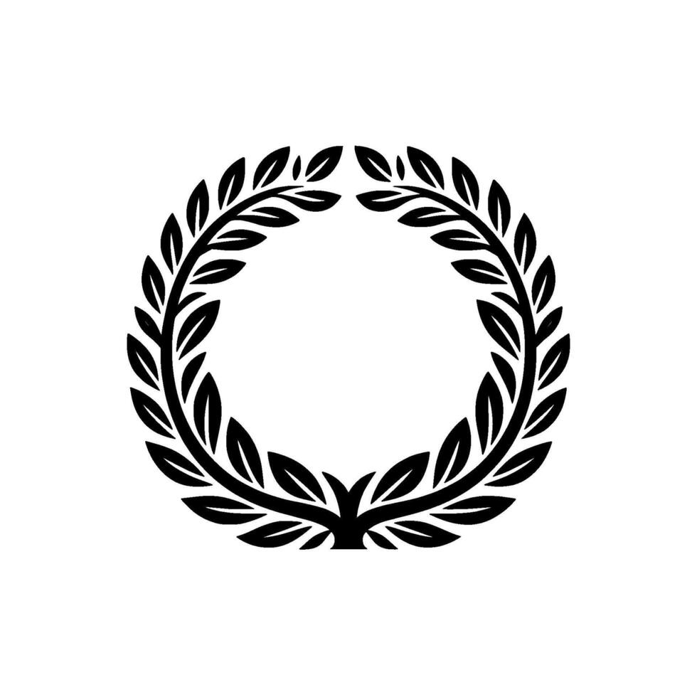 Elegant Laurel Wreath, Minimalist Emblem, Symbolic vector