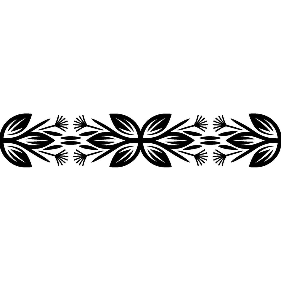 Stylized Botanical Border, Vintage Element - Floral - Foliage vector