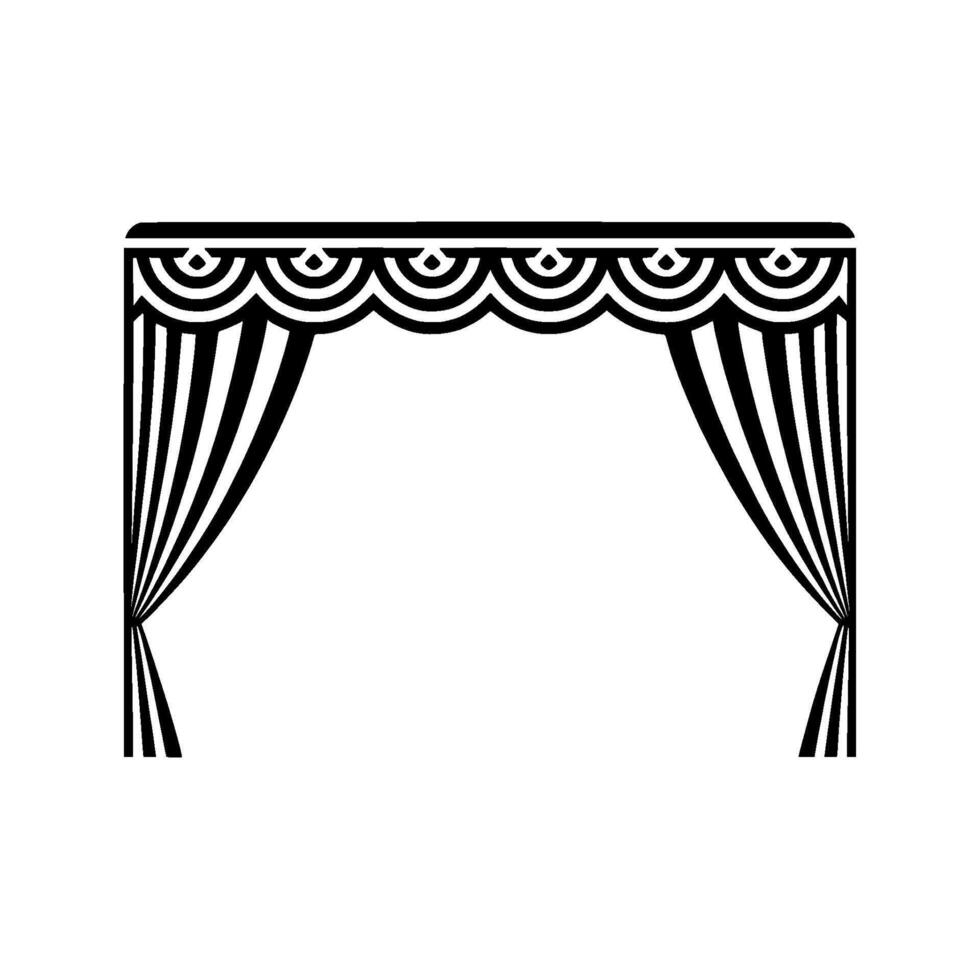 Art Deco Curtain Frame, Geometric Elegance - Curtains vector