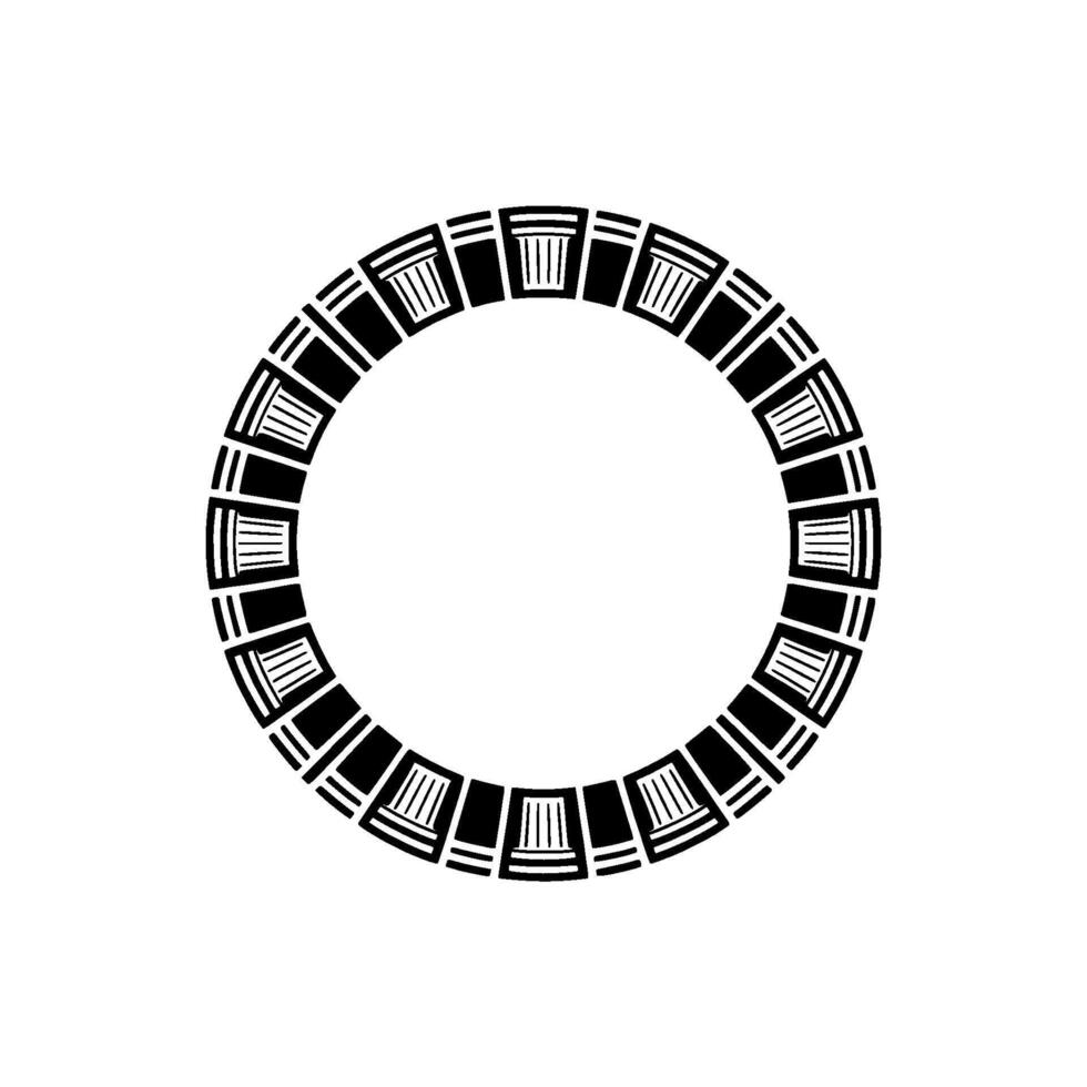 Geometric Temple Frame, Minimalist - Circle vector