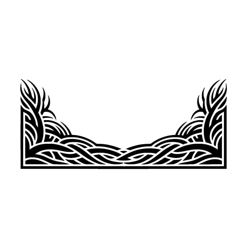 Tribal Wave Border, Geometric, Vintage Aesthetic vector