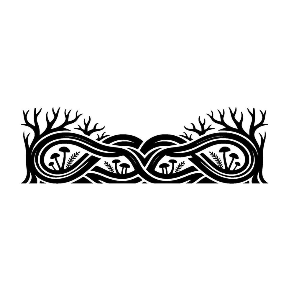 Entwined Forest Emblem Symbol of Renewal and Mystery vector