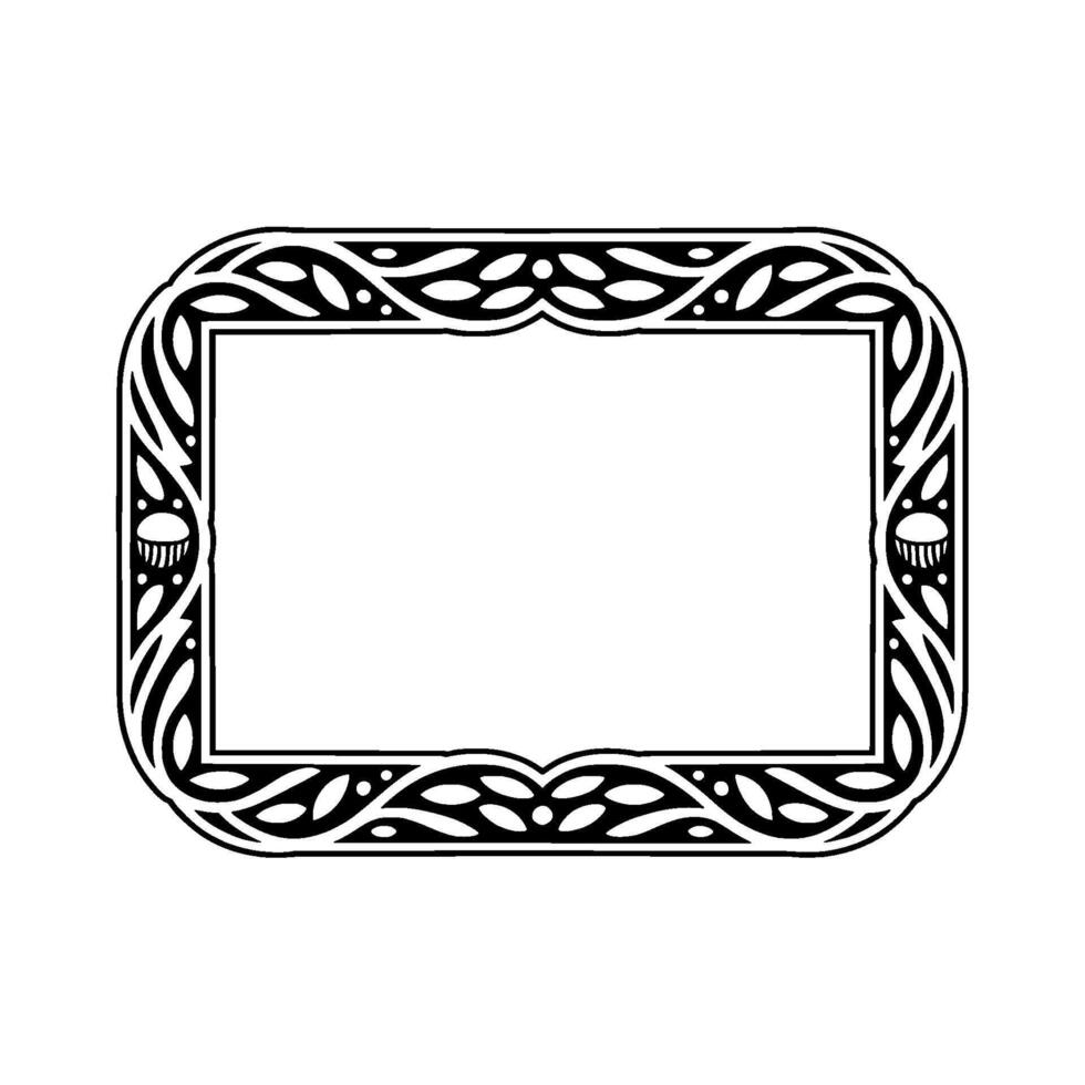 Art Nouveau Frame, Intricate Black White vector