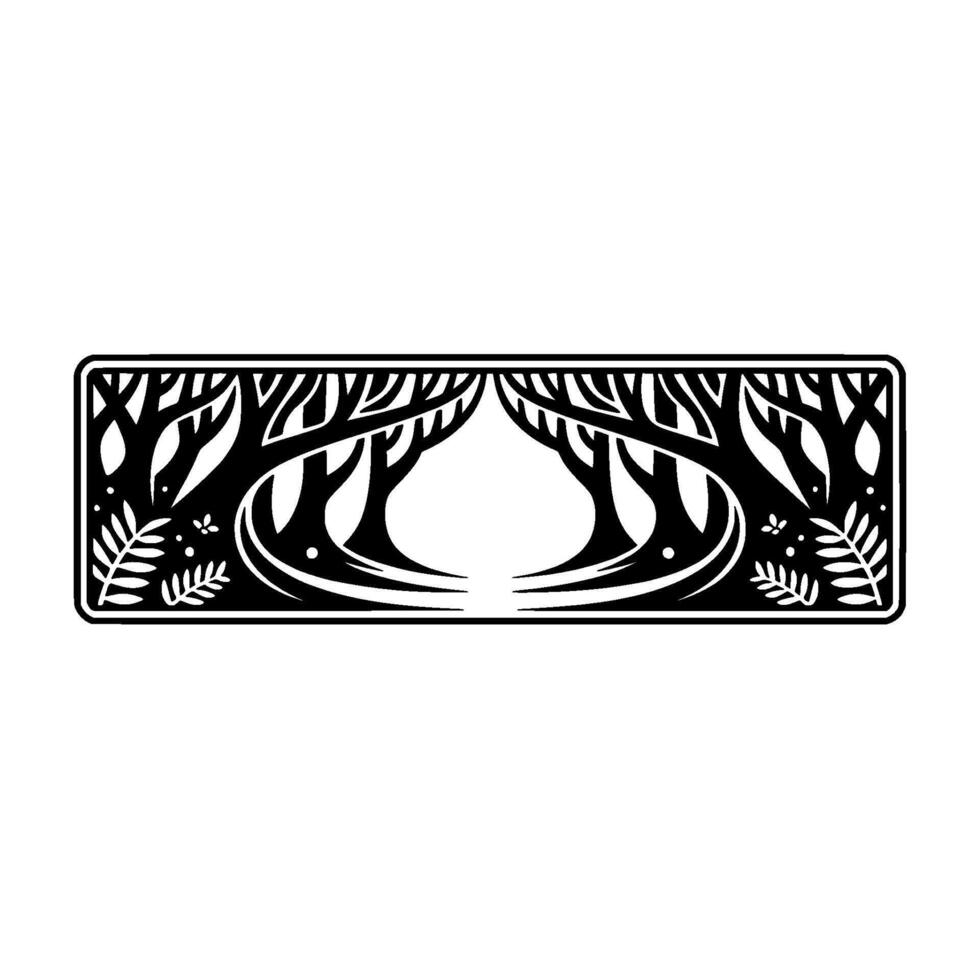 Intricate Forest Gateway, Art Nouveau vector