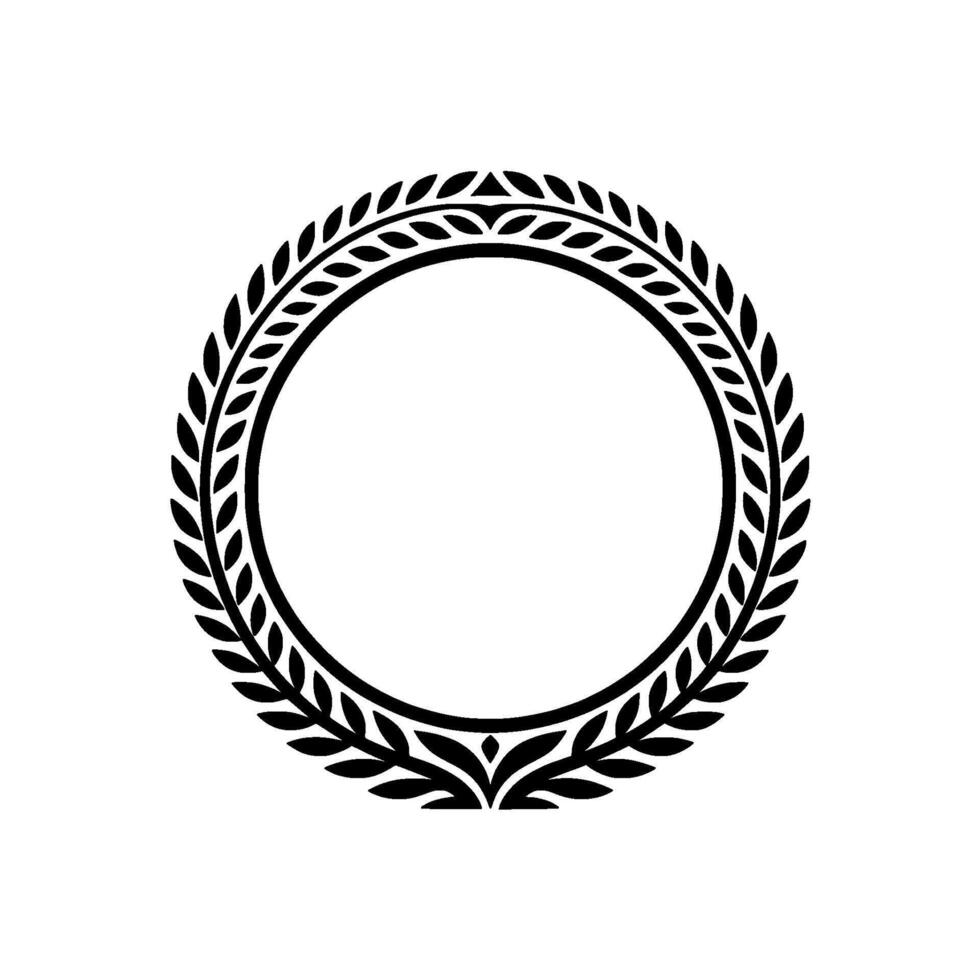 Elegant Laurel Wreath Border, Minimalist - Typography vector