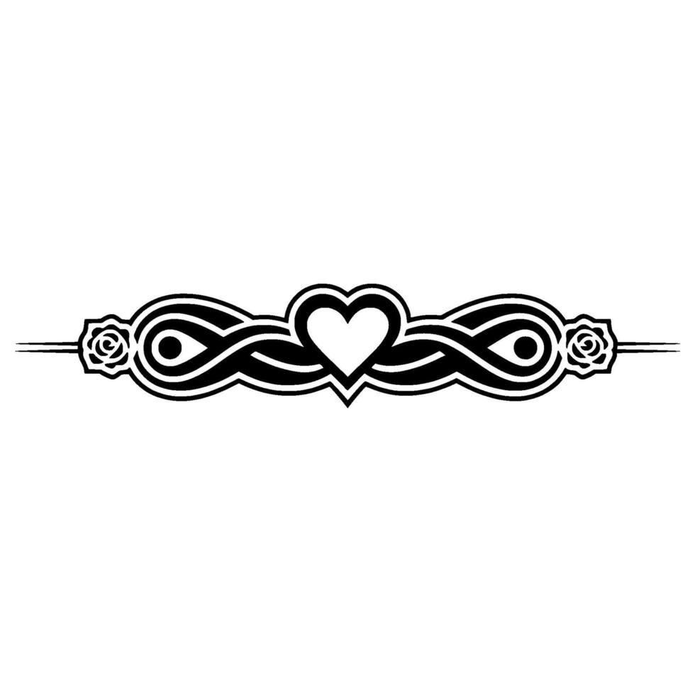 Intricate Celtic Heart Border, Vintage vector