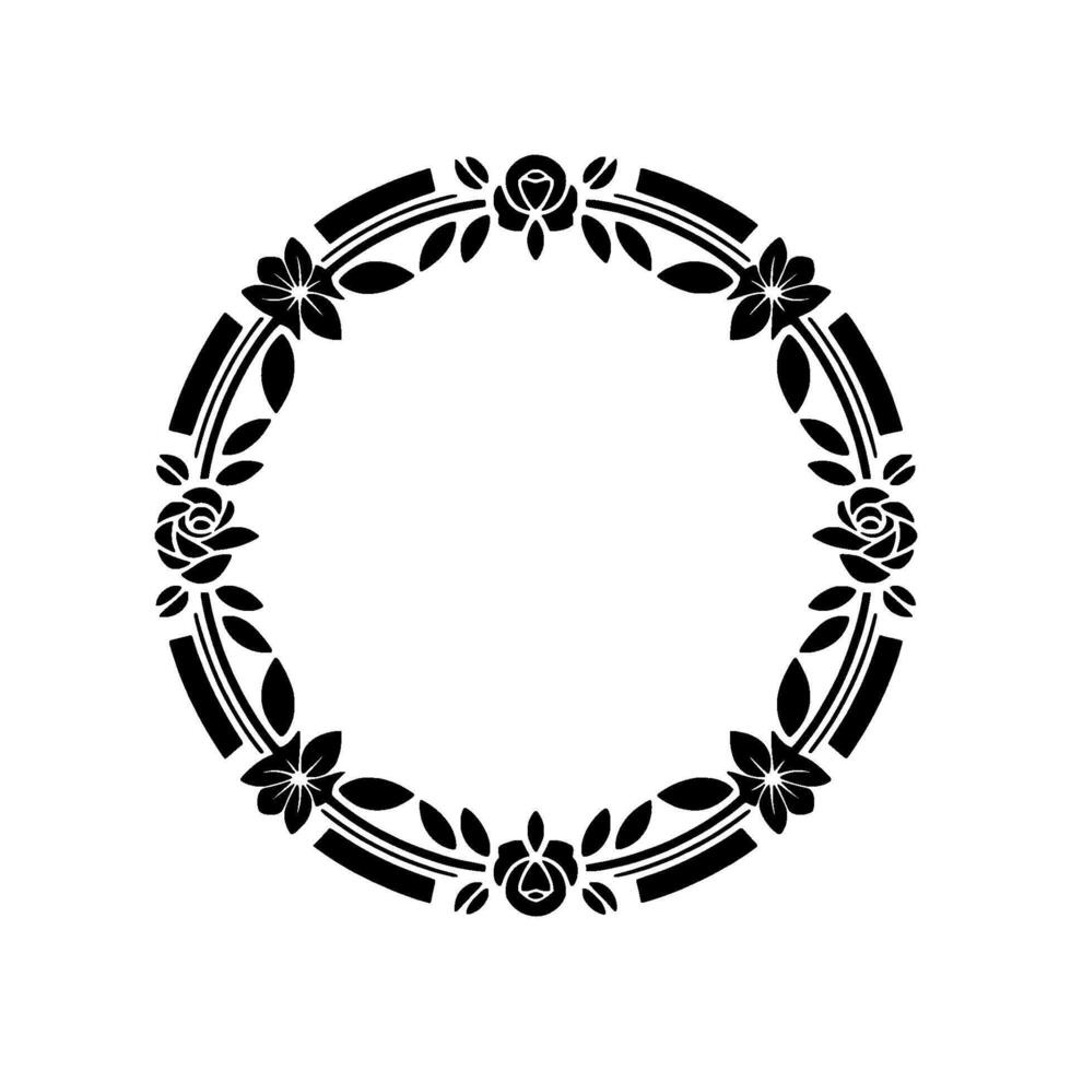 Elegant Floral Border, Vintage , Circular Motif - Rose vector