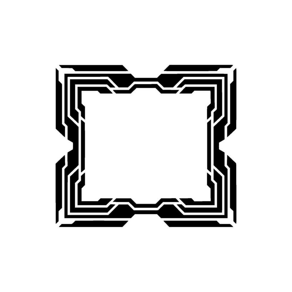 Geometric Cyber Frame, Minimalist Tech Border vector