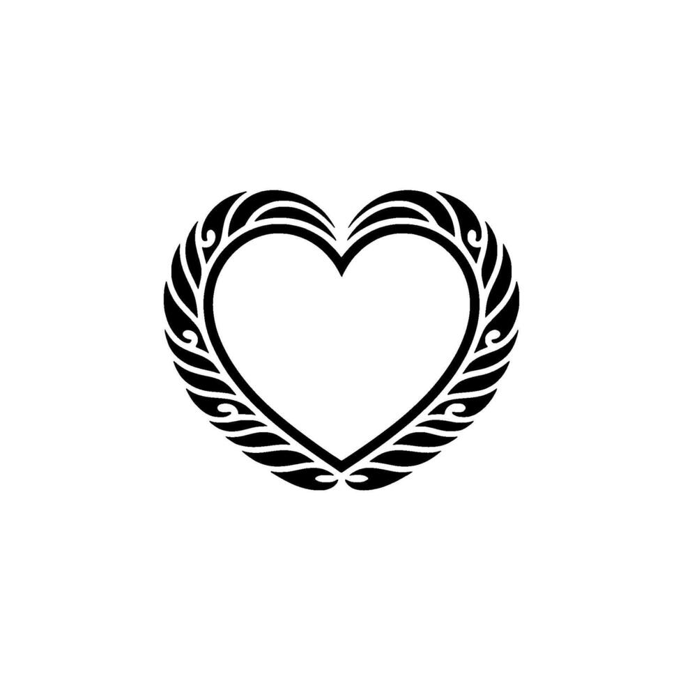 Tribal Heart Emblem, Intricate Wing vector