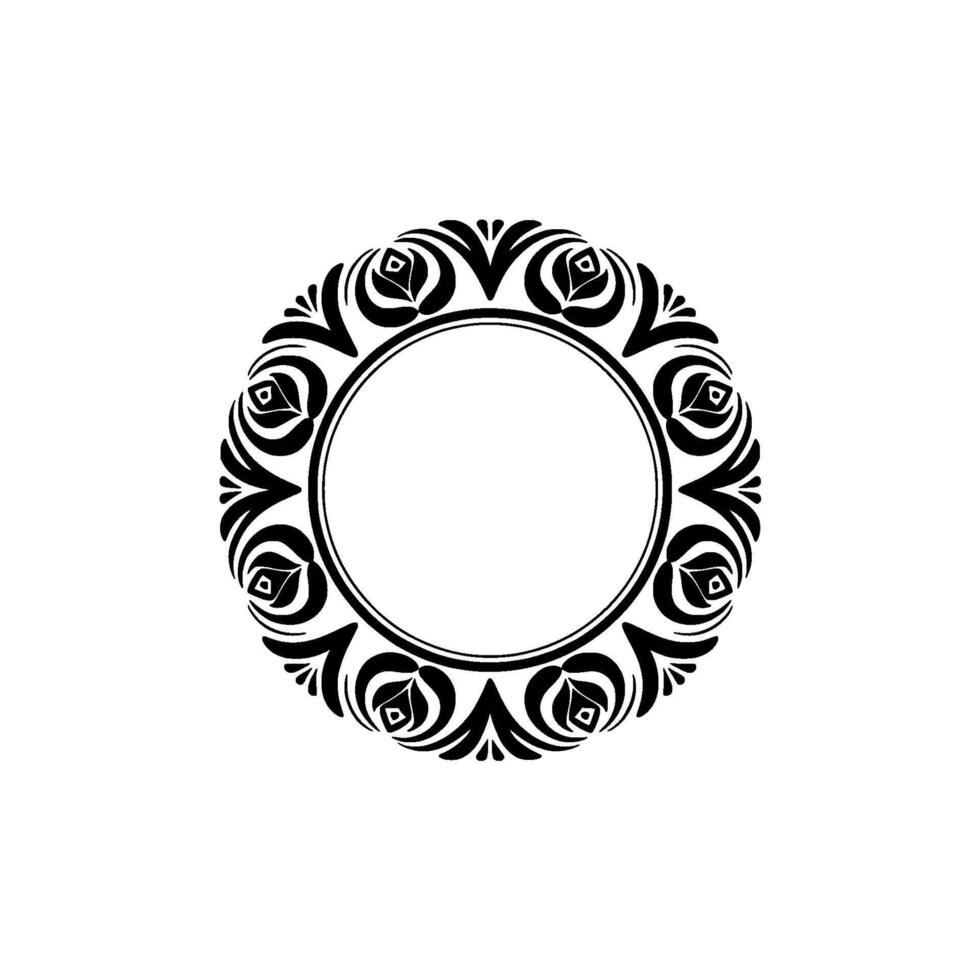 Intricate Ornamental Circle Frame, Vintage Style - Ornamentation - Floral vector