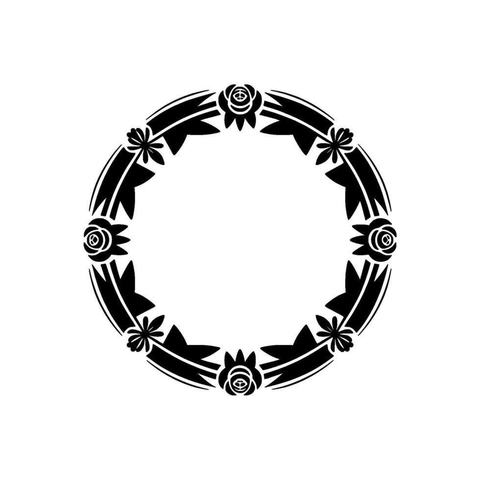 Stylized Floral Border, Geometric , Minimalist Emblem vector