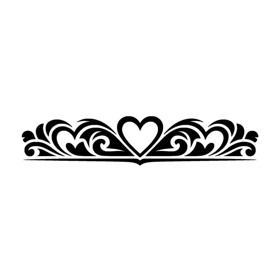 Intricate Heart Border, Vintage Elegance vector