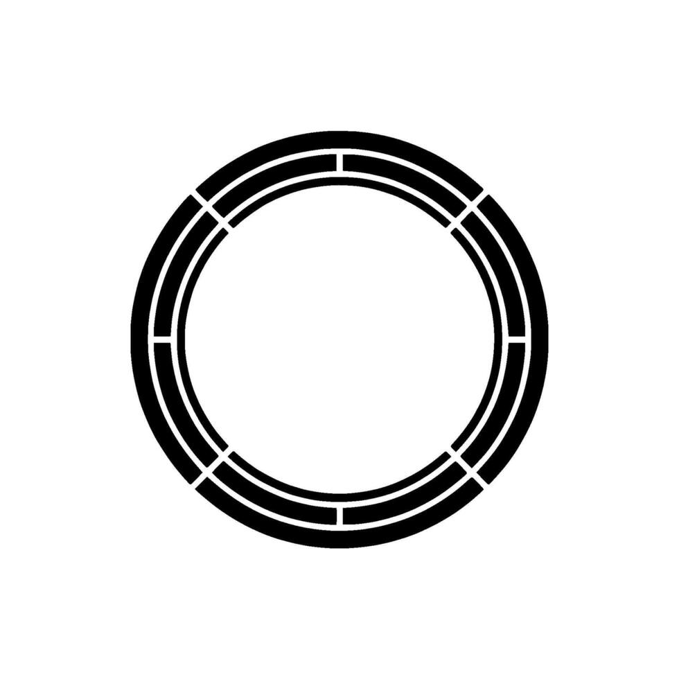 Geometric Circle Frame, Minimalist - Outline vector