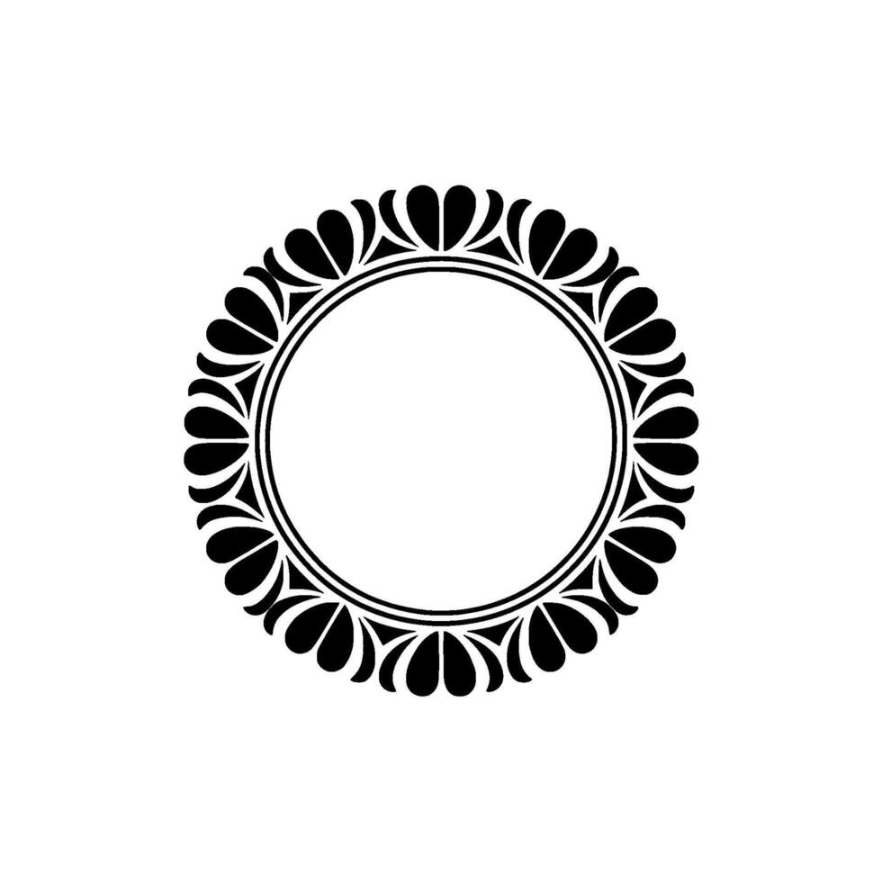 Elegant Circular Frame, Stylized Floral Ornamentation vector