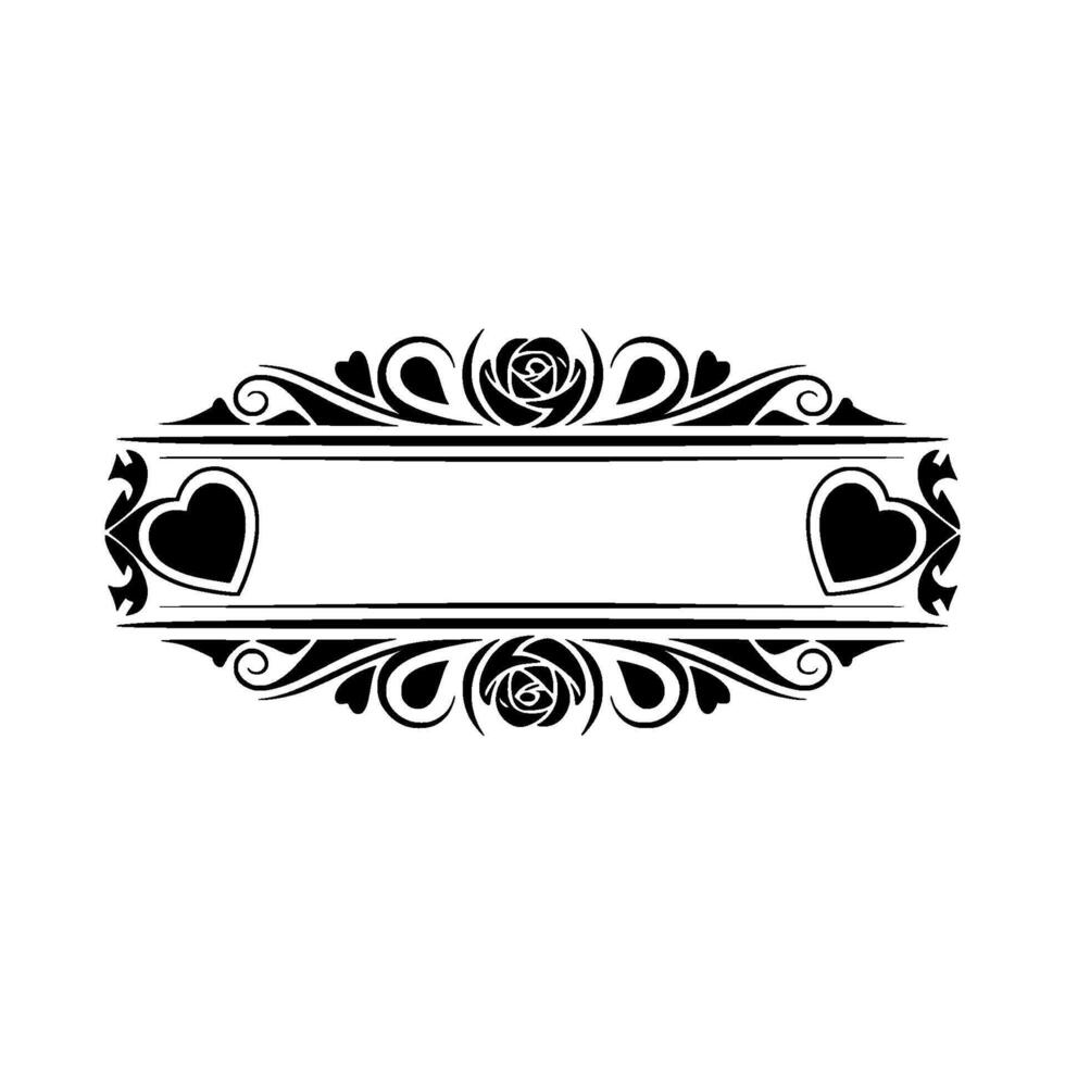 Elegant Romantic Border, Vintage Element vector