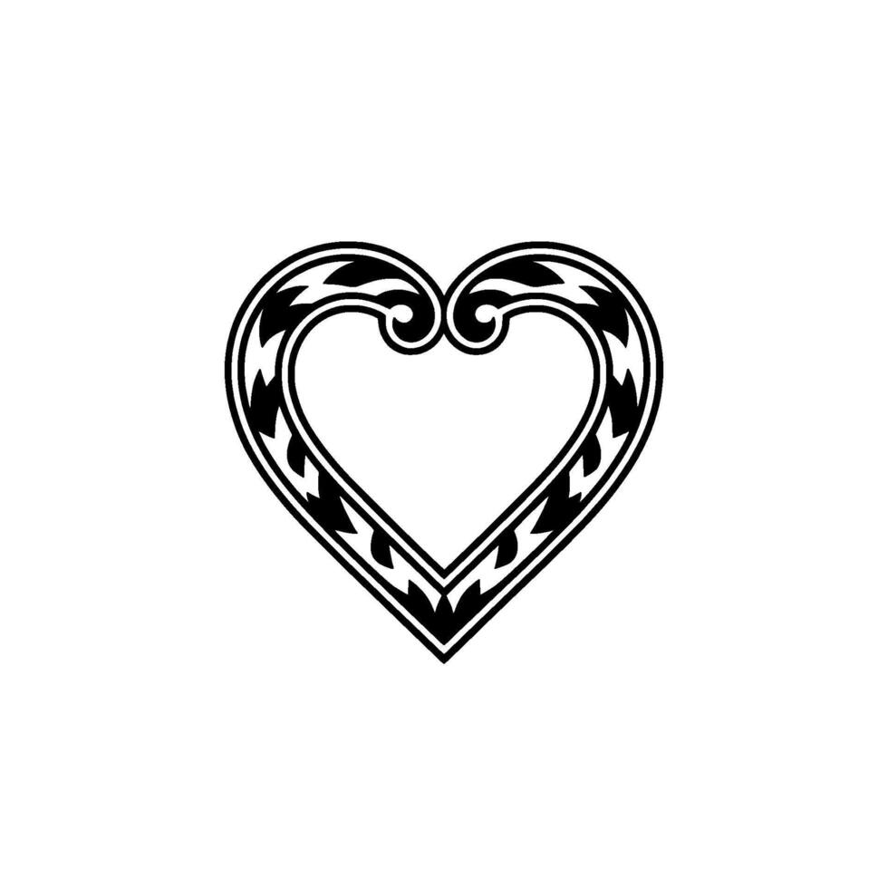 Intricate Heart Ornament, Vintage Style vector