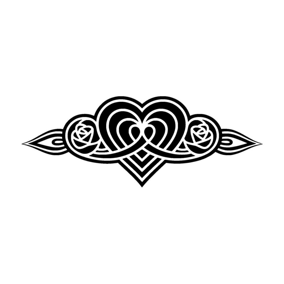 Intricate Celtic Heart Ornament, Vintage Style vector
