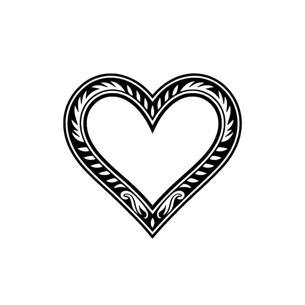 Intricate Heart Ornament, Vintage Floral vector