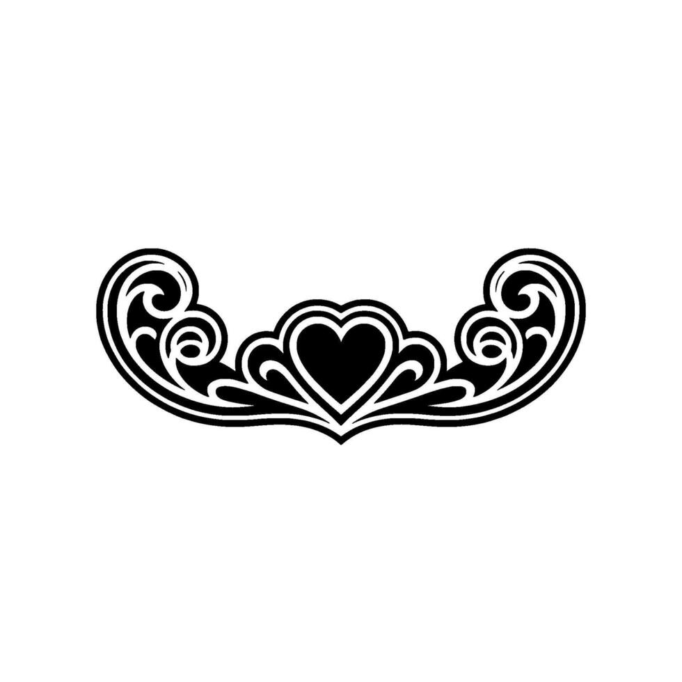 Intricate Heart Ornament, Vintage Elegance vector