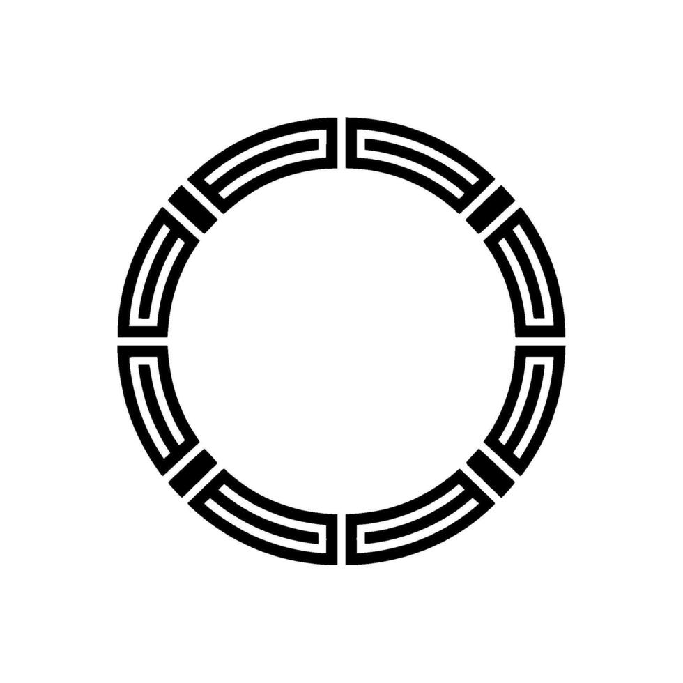 Geometric Circle Emblem, Minimalist , Circular Motif - Monochrome vector