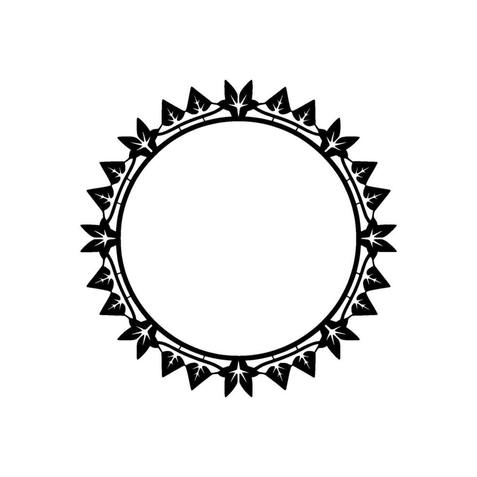 Botanical Circle Frame, Elegant Element - Leaves vector