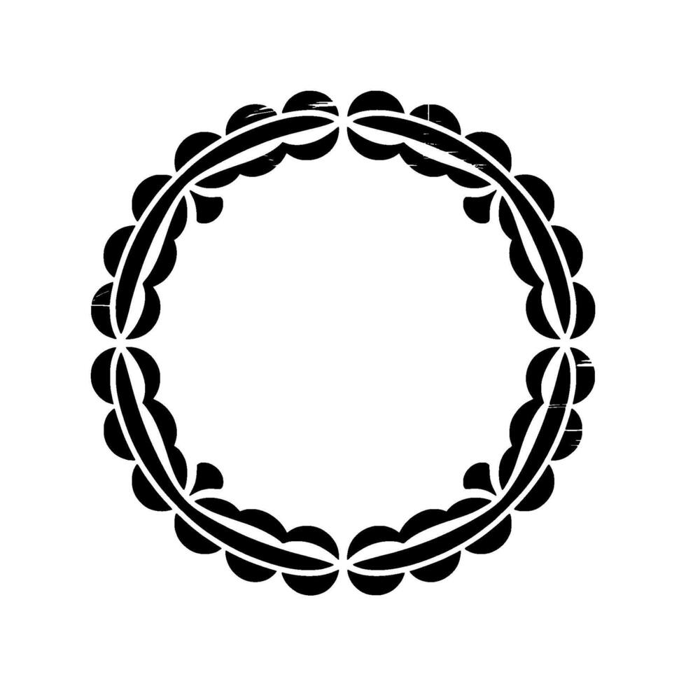 Minimalist Circular Emblem, Abstract Floral vector