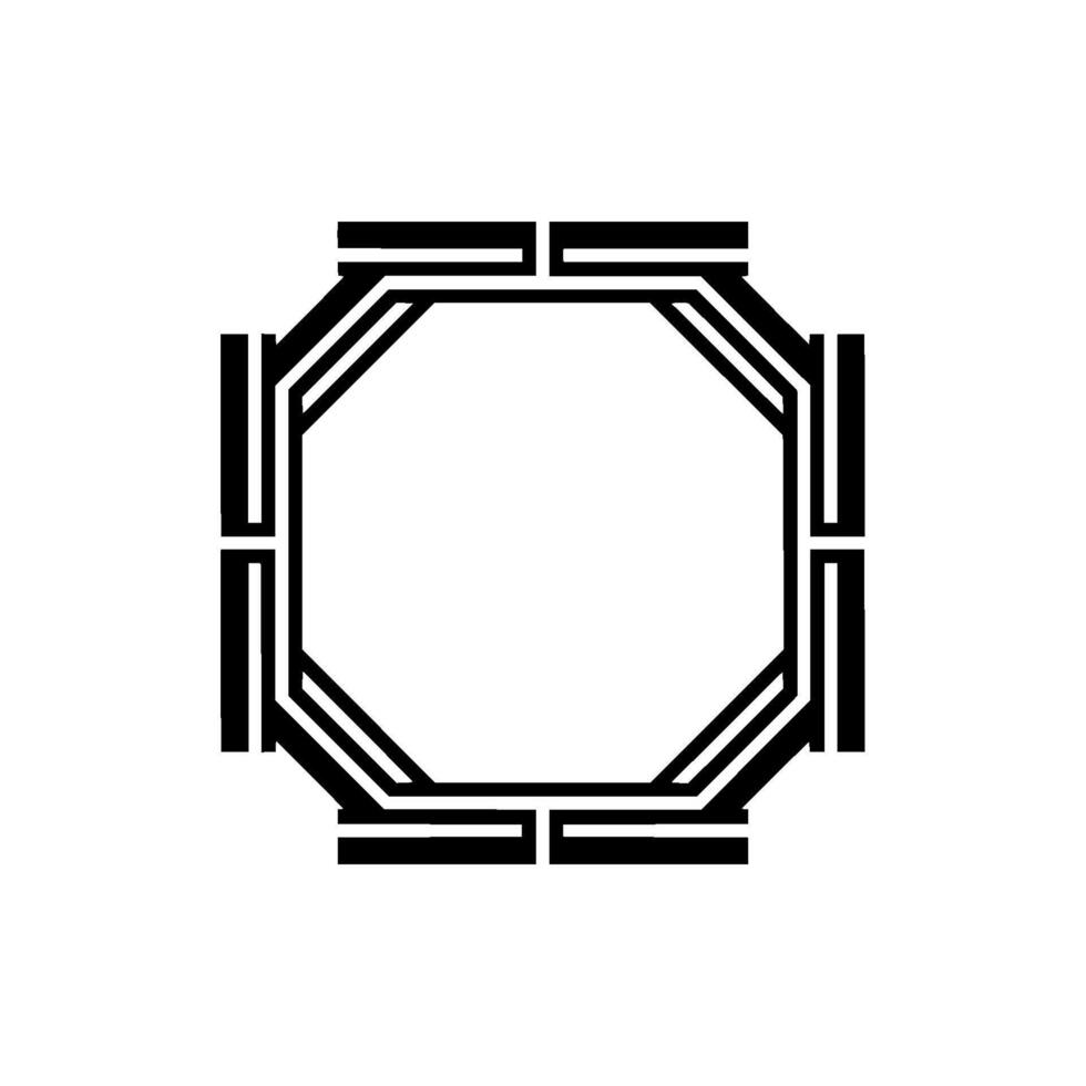 Geometric Octagon Frame, Minimalist , Modern Emblem - Abstract vector