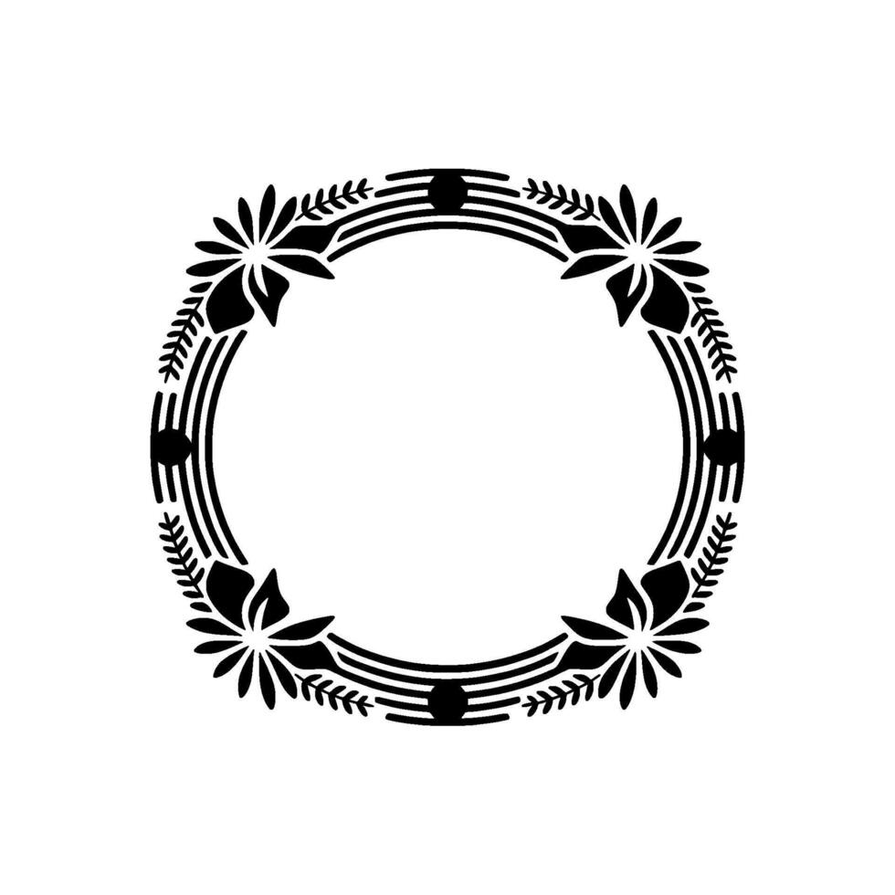 Elegant Circular Wreath Frame, Minimalist vector