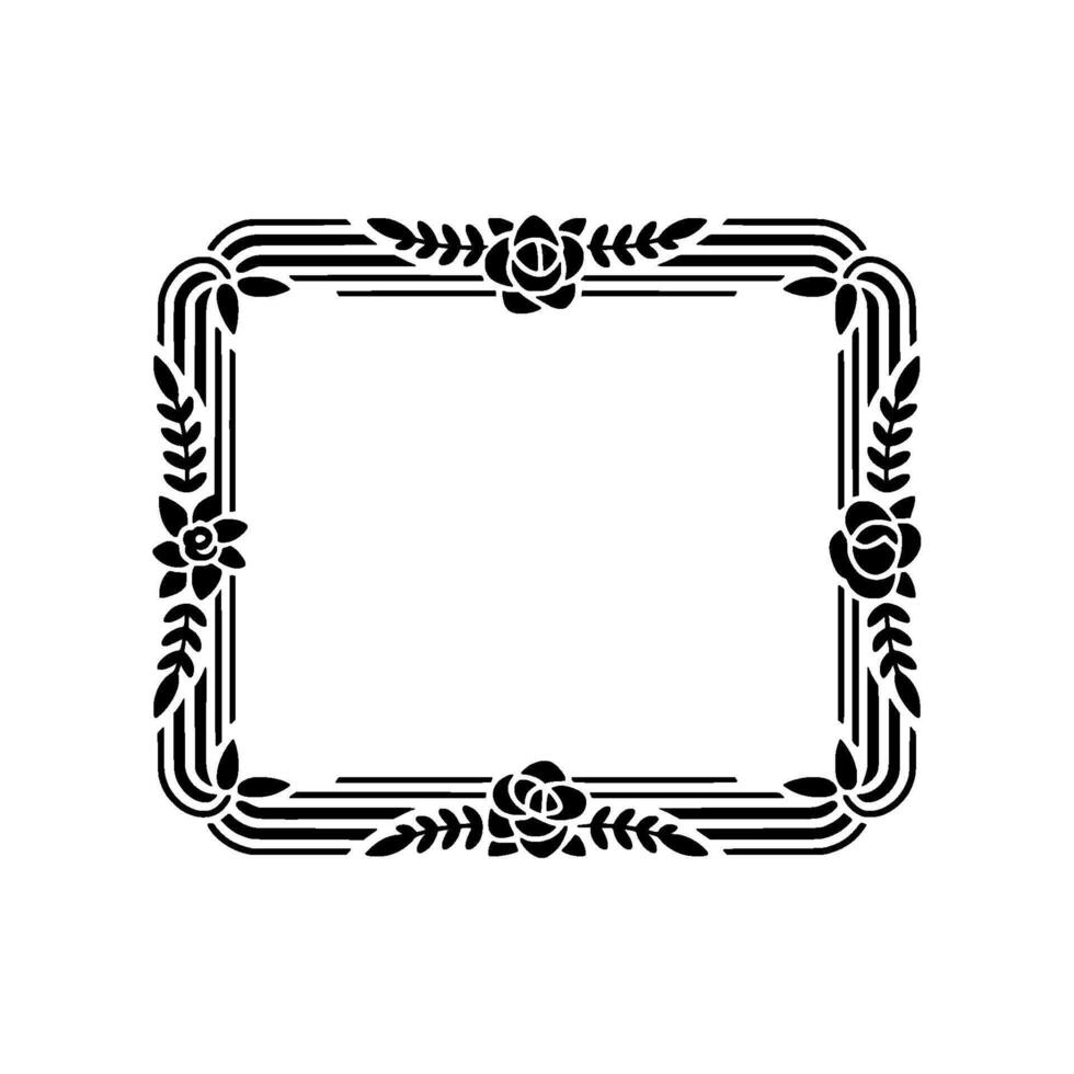 Elegant Floral Frame, Art Deco, Vintage Style vector