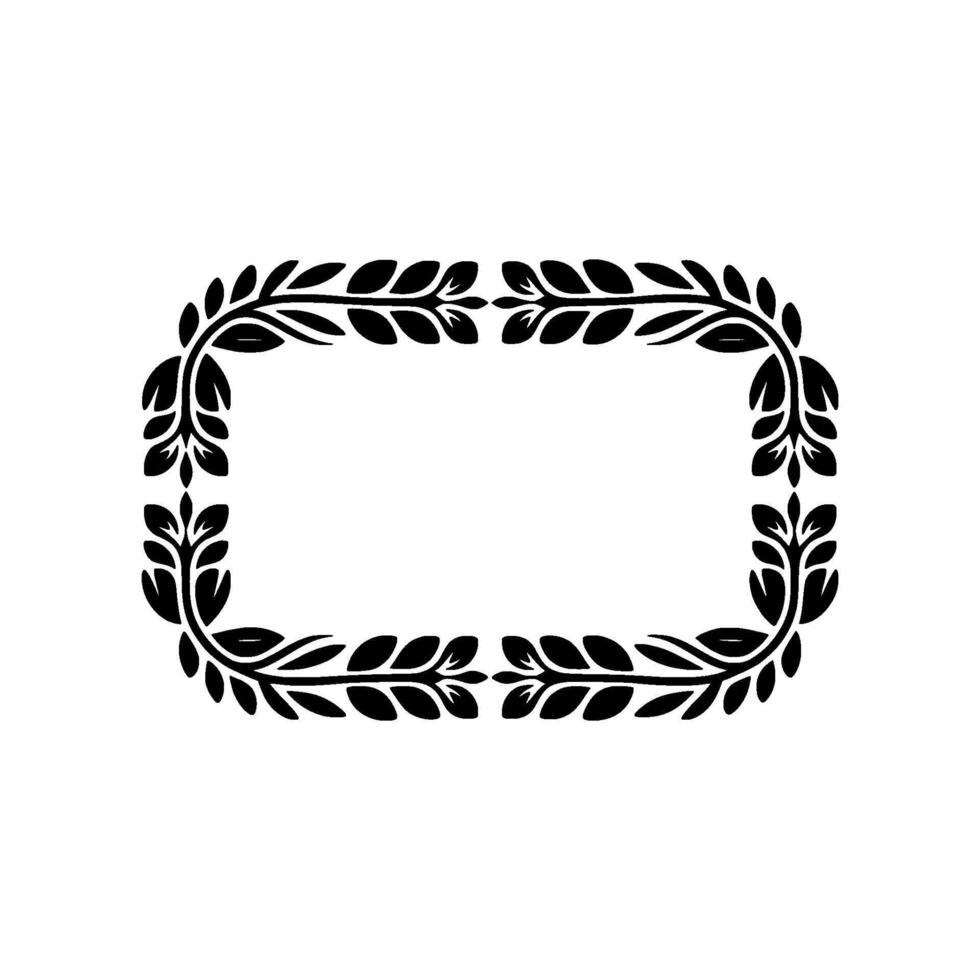 Elegant Botanical Frame, Vintage, Minimalist Border - Foliage vector