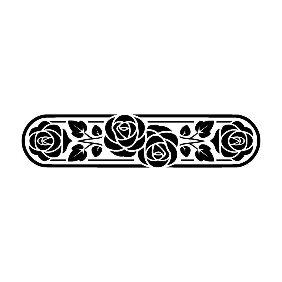 Elegant Rose Border, Vintage Decorative Element - Art nouveau vector